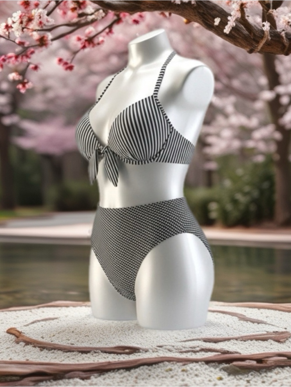 Target Black and White Striped Bikini